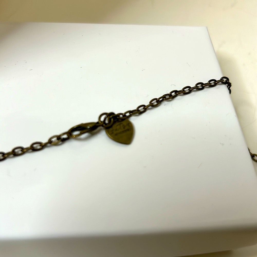Gutsy Goodness friendship charm necklace brass tone cream boho - Picture 9 of 9